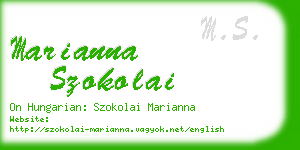 marianna szokolai business card